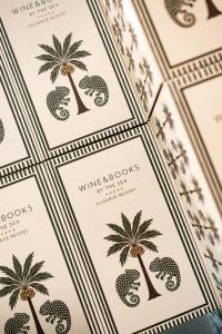 a pattern of pineapples and palm trees on a ceiling at Wine & Books by the Sea, Algarve Resort in Albufeira