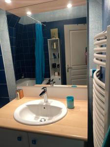 a bathroom with a sink and a mirror at le ROYAT in Royat