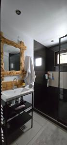 a bathroom with a sink and a mirror at The Froggies in Gura Negri +31 photos