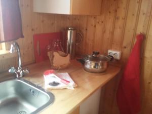 Kuchyň nebo kuchyňský kout v ubytování Hænuvík Cottages