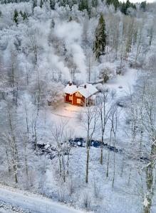 Vallevägen Country Retreat - Private Pond, Fireplace & Nature om vinteren
