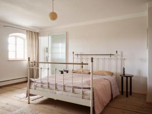 a bedroom with a metal bed in a room at Denharten in Tann