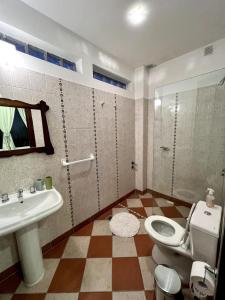 a bathroom with a toilet and a sink at Welindo Loft in Salta +9 photos