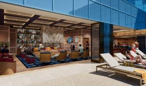 a rendering of the lobby of a hotel at Caesars Republic Lake Tahoe, A Caesars Destination in Stateline