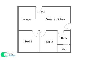 a schematic diagram of a floor plan of a house at Botanic Base - Designed for Ease & Comfort in Wagga Wagga