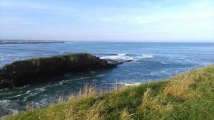 a large rock in the ocean next to the shore at The Bank House in Bundoran +25 photos