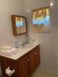 a bathroom with a sink and a mirror at Jared's Place in The Quarter +13 photos