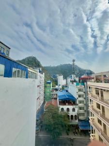 arial view of a city with buildings and trees at Văn Phượng Hostel in Cat Ba