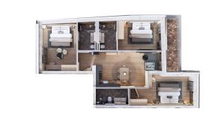 een weergave van een plattegrond van een kamer bij Chalet Ischgl - Modern Luxury Residences in Ischgl +62 foto's