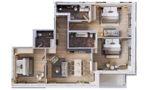 een weergave van een plattegrond van een huis bij Chalet Ischgl - Modern Luxury Residences in Ischgl