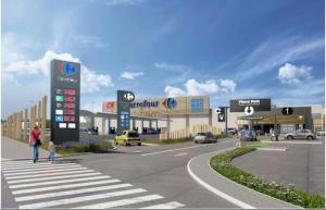 Een afbeelding van een winkelcentrum met een zebrapad. bij Chambre dans un appartement in Ormesson-sur-Marne