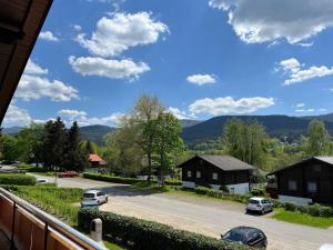 a view from the balcony of a house at Haus 68 Bergblick in Arrach