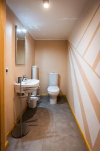 a bathroom with a toilet and a sink at La Marmote Albergo Diffuso di Paluzza Aip in Paluzza +4 photos