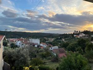 a view of a city with houses and trees at Relaxing Riverside Escape & Stunning Sunset Views in Santa Comba Dão
