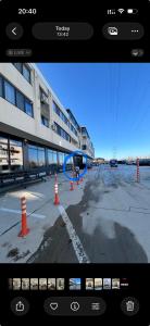 a view of a building with orange traffic cones at SkyView Lofts-Enjoy the view in Preajba +10 photos