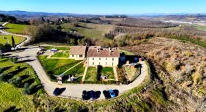 an aerial view of a house on a hill at Sangi Chianti Vacations in Poggibonsi