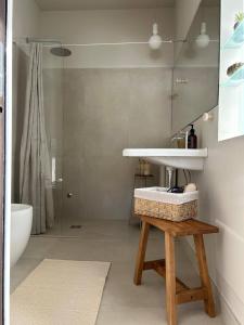 a bathroom with a sink and a toilet and a shower at B&B Il Faggio Rosso in Vernante +36 photos
