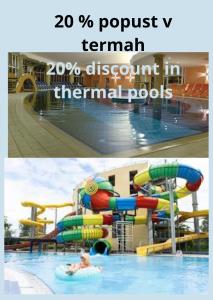 a water park with a water slide in a pool at Studio apartma Rimljanka in Ptuj