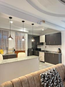 a kitchen with a couch and a counter in a room at LuX EXECUTIVE 2 BEDROOM in Eldoret