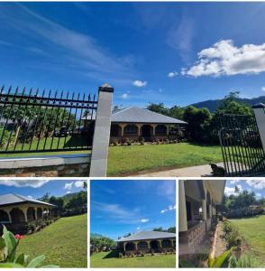 a collage of photos of a house with a fence at Dream Big Accommodation in Apia