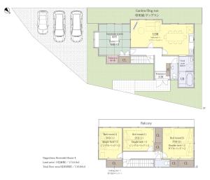 a floor plan of a house at Nagashima Riverside House 4 in Kuwana