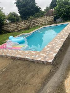 a swimming pool with inflatables in a yard at 33 Boeren Guesthouse in Vryheid