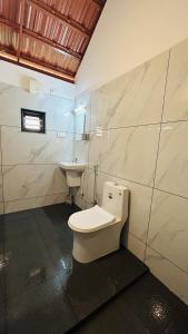 a bathroom with a toilet and a sink at Aadhya Homestay 4BHK in Wayanad +39 photos