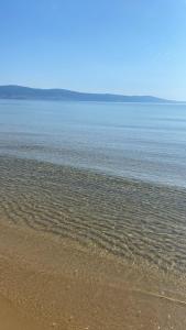 a sandy beach with the ocean in the background at Apartments complex Breeze Sunny beach - Апартаменти комплекс Бриз Слънчев бряг in Sunny Beach