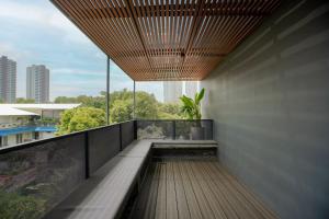 a view from the balcony of a building at Koji House in Jakarta