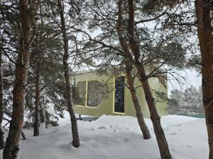 a house is seen through the trees in the snow at Econest Aparan in Aparan +19 photos