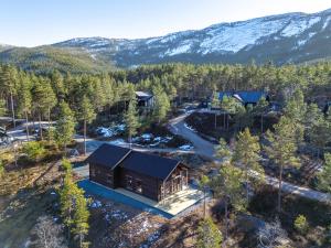 an aerial view of a house in the mountains at Berre Veit 6p in Vradal