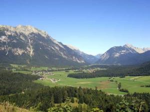 a view of a valley with mountains in the background at Lippenhof in Leutasch +11 photos