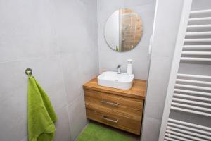 a bathroom with a sink and a mirror at Apartmán Černý Důl in Černý Dŭl +6 photos