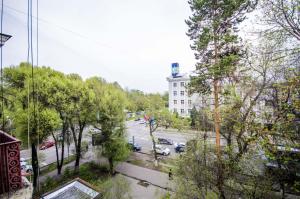 a view of a city street with a building at Abylai Khan 113 Central in Almaty