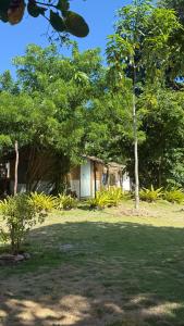 a house in a yard with trees and grass at Pouso do Cajueiro - Moreré in Cairu