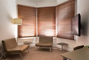 Televiisor ja/või meelelahutuskeskus majutusasutuses Ikon Hotel