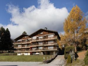 a large apartment building with a roof at Apartment Beau Site No 21 by Interhome in Ovronnaz
