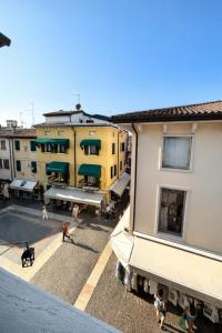 an overhead view of a city street with buildings at La Suite del Centro in Lazise
