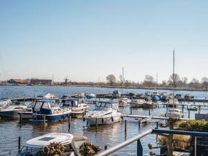 a bunch of boats are docked in the water at Apartment Oostergeest by Interhome in Uitgeest