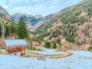 a cabin in the mountains with snow on the ground at Chalet Maset Pozzati by Interhome in Bresimo