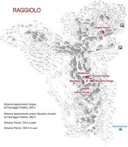 un mapa de la ciudad de Ragota en Il Borgo Dei Corsi - Charming Holiday Apartments en Ortignano Raggiolo