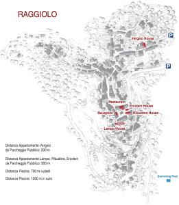 Ortignano RaggioloにあるIl Borgo Dei Corsi - Charming Holiday Apartmentsの落俣市地図