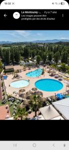 a screenshot of aedia website of a resort swimming pools at camping siblu le montourey fréjus in Fréjus
