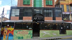 a building with a sign on the front of it at Martí in La Paz