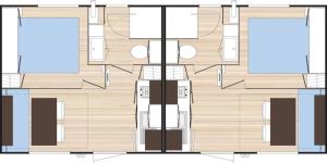 a floor plan of a house at ZEcamping 3 étoiles - bord de Loire - proximité directe des châteaux in Sully-sur-Loire