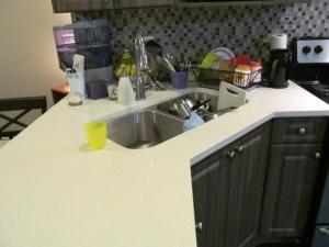 a kitchen counter with a sink in a kitchen at White Rose House in White Rock