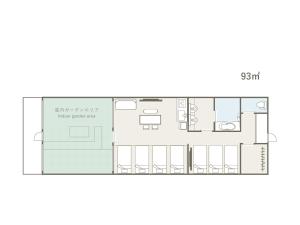a floor plan of a small house at Relax Hotel Takayama Station in Takayama