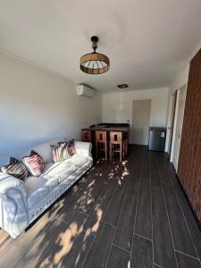 a living room with a couch and a pool table at Termas Del Vino 2 in Palmilla Abajo