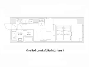 a floor plan of a bathroom bed apartment at MIMARU Tokyo Ikebukuro in Tokyo +51 photos