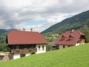 a house with a red roof on top of a hill at Peaceful Cottage near Ski Area in Gmünd in Gmünd in Kärnten